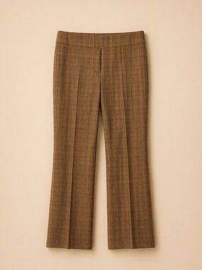 Elliott Lauren Plaid Brown Dress Pants